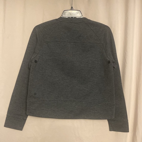 Lululemon On Track Crew Neck Sweatshirt, Size 6, Color Heathered Black - Picture 8 of 13